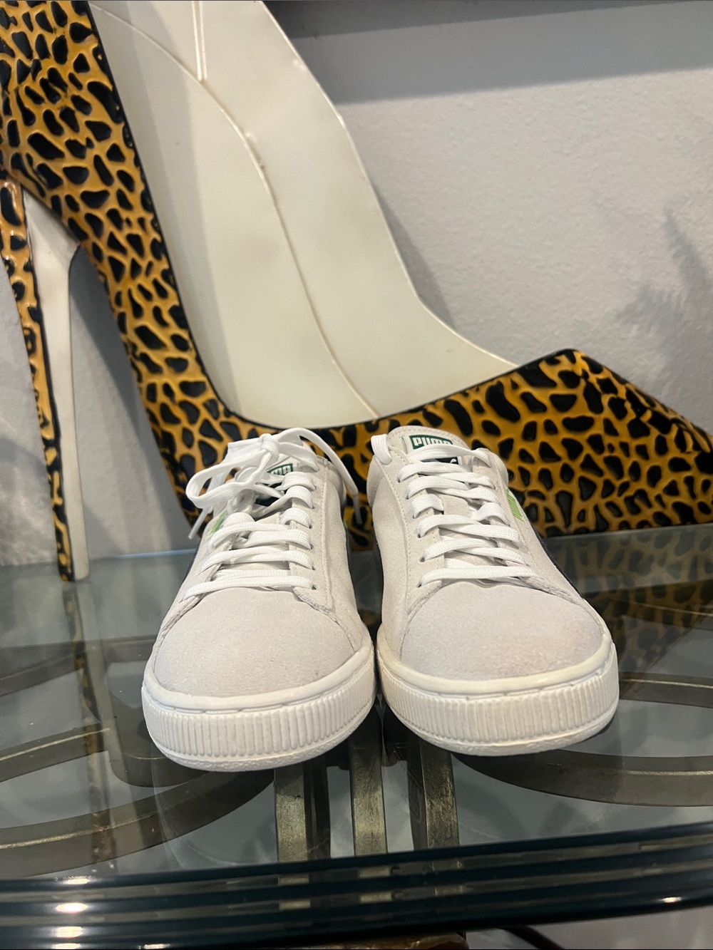 PUMA Suede Classic+ Sneakers White Black Green Men’s 7.5 Women’s 9